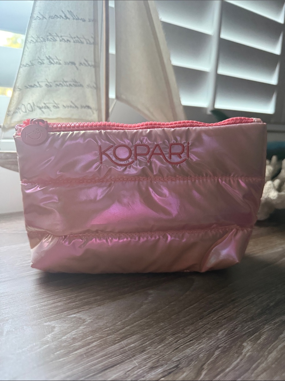 Kopari Iridescent Pink Puffer Cosmetic Pouch - Picture 2 of 4